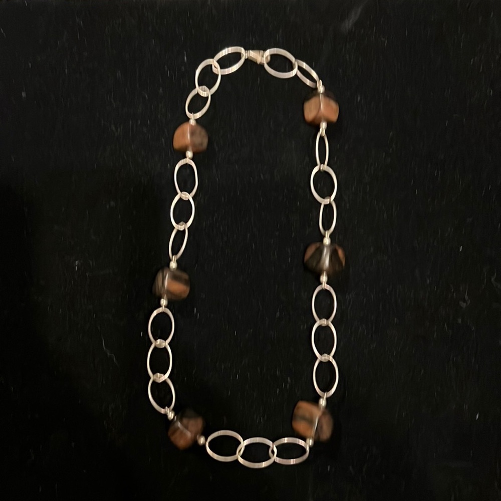 Silpada Sterling Silver Necklace with Ebony Wood Blocks